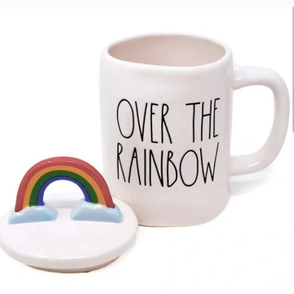 NEW Rae Dunn OVER THE RAINBOW Mug With Lid Artisan Collection Wizard of Oz - Picture 1 of 3